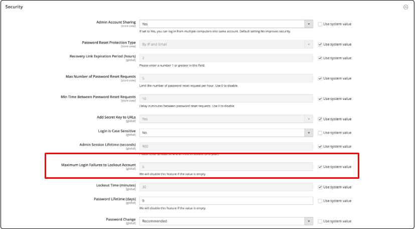 Magento Maximum Login Failures picture
