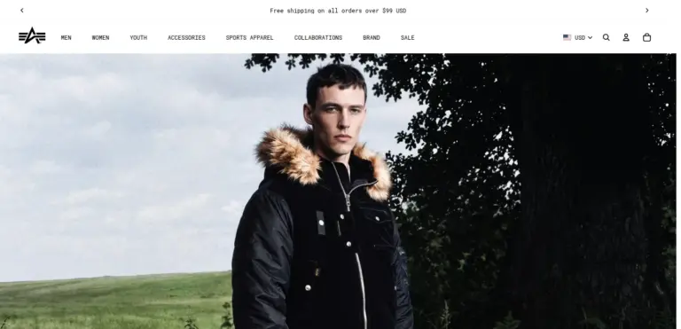 Alpha Industries storefront