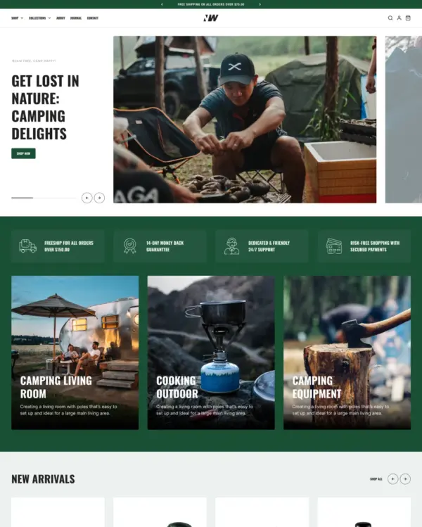 Neat Shopify theme – Wilderness preset