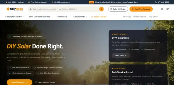 ShopSolar: Complete Solar Kits + Lifetime Customer Support