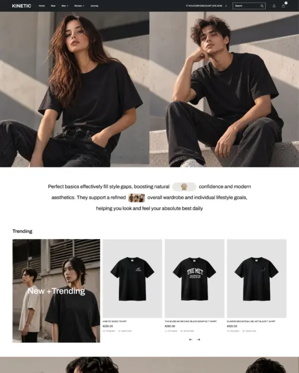 Runase Shopify theme – Kinetic preset