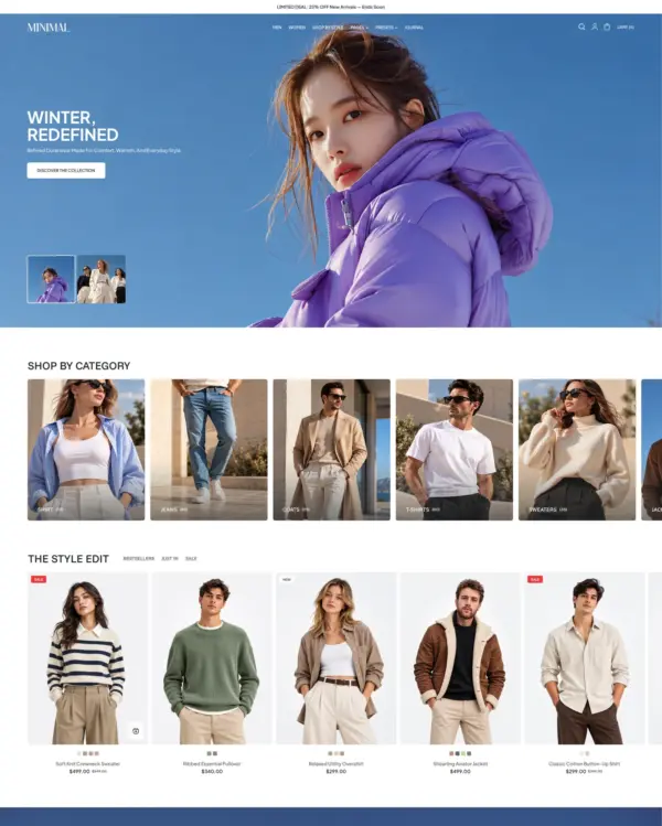 Voltix Shopify theme – Minimal preset